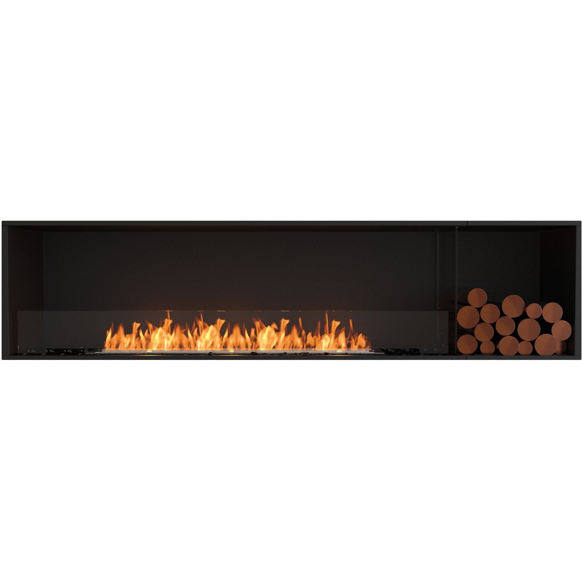 Flex 86ss BXR; Best quality bio ethanol wall fireplace in black with decorative box right by for sale by EcoSmart Fire