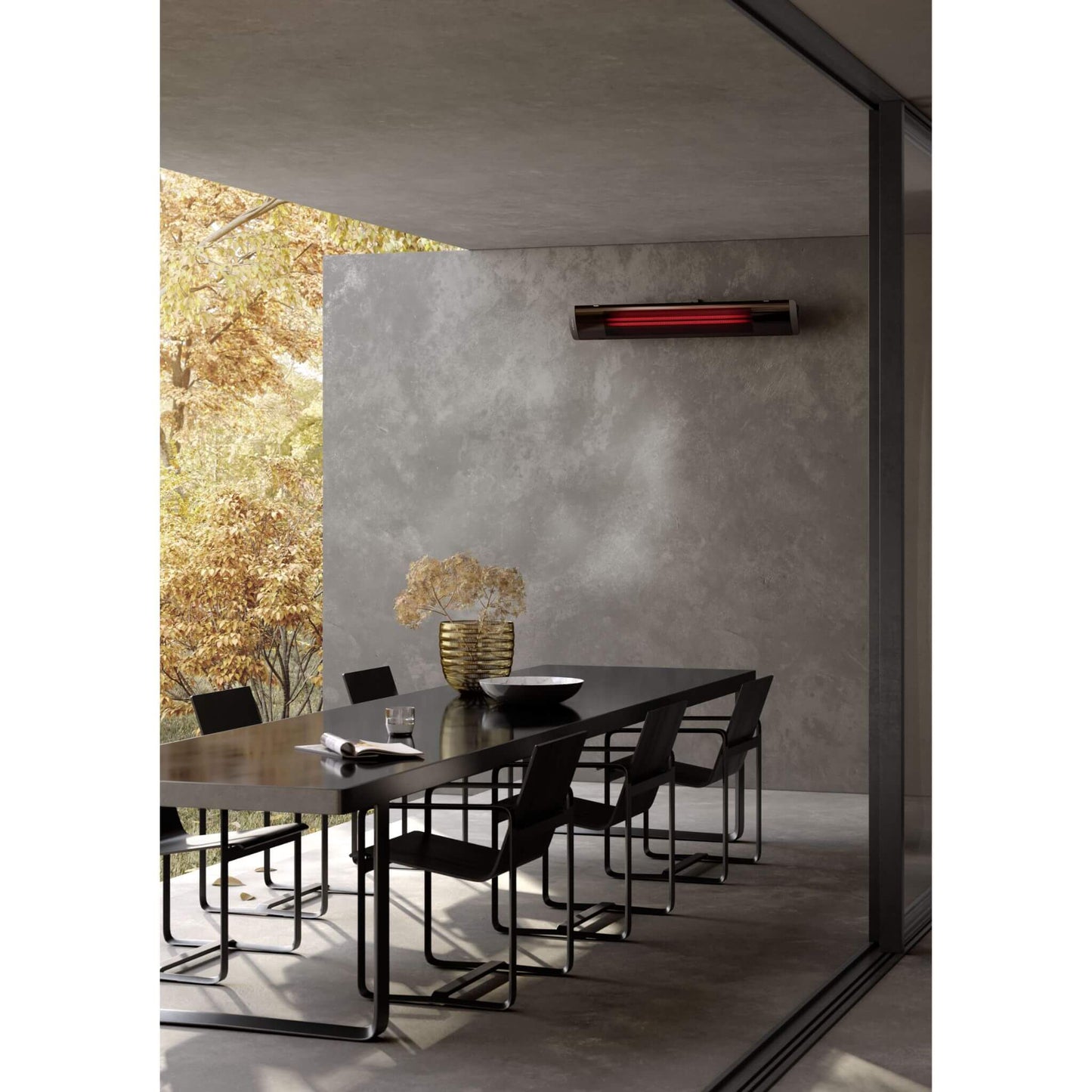 Heatscope Pure radiant heater - infrared patio heater with wall mounting parts for alfresco outdoor heating